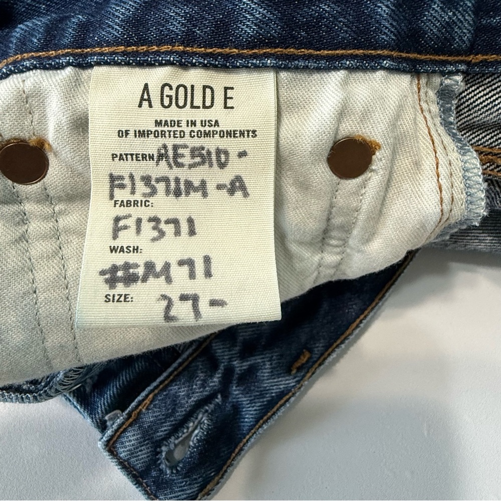 Agolde Parker High Waist Cutoff Jean Shorts Women 27 Raw Hem Button Fly Blue - Picture 7 of 13